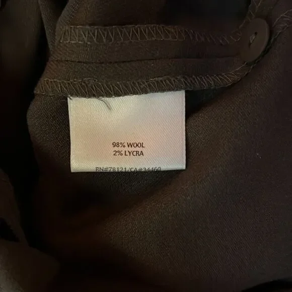 Eileen Fisher Wool Trousers Size M color: brown - Picture 5 of 5